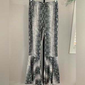 Grace & Emma Snakeskin Flare Pants